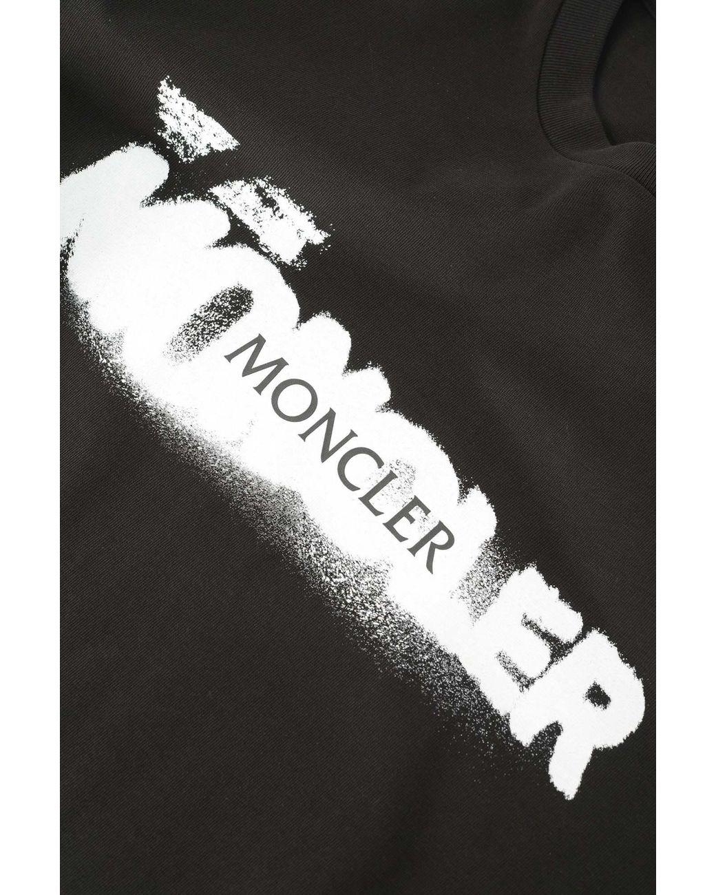 Moncler Black Logo Printed Crewneck T-Shirt for men