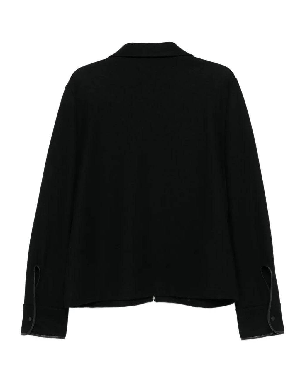 Jil Sander Black Zip-Up Knitted Cardigan
