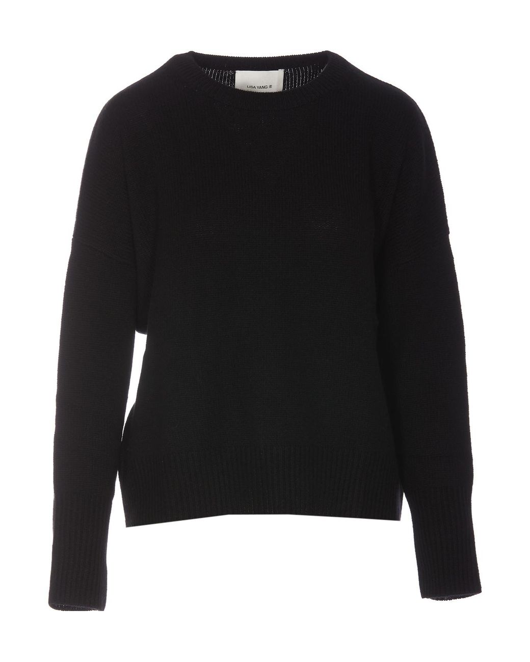 Lisa Yang Black Mila Crew Neck Knitted Sweater