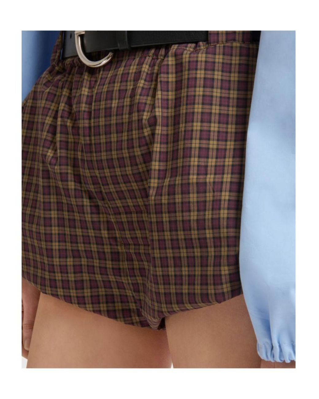 Marni Brown Checked Bubble Shorts
