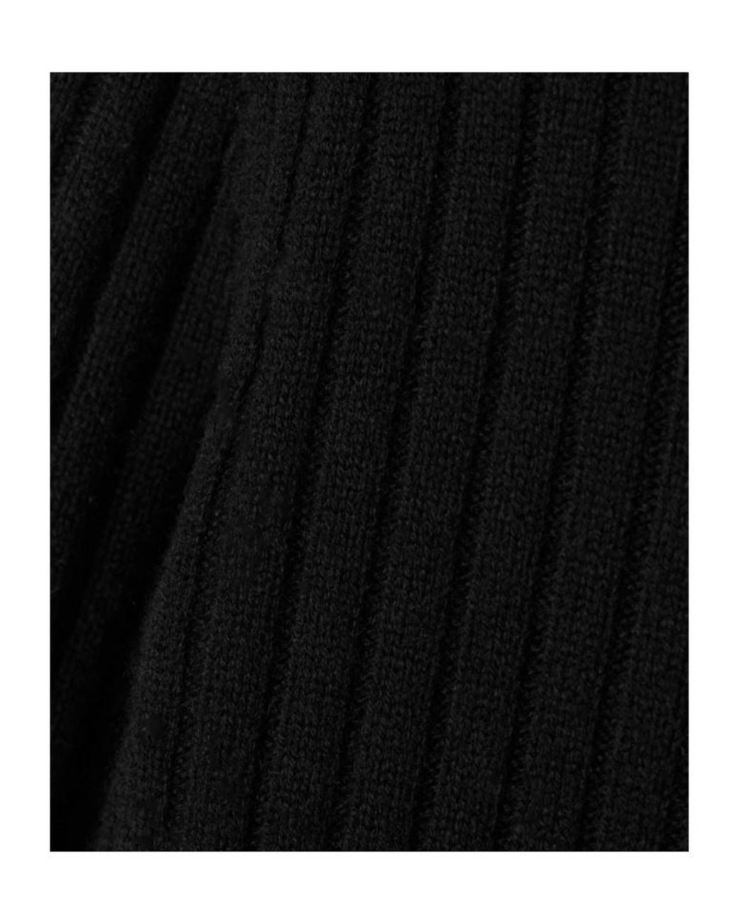 Nili Lotan Black Dessie Ribbed Cashmere Turtleneck Sweater
