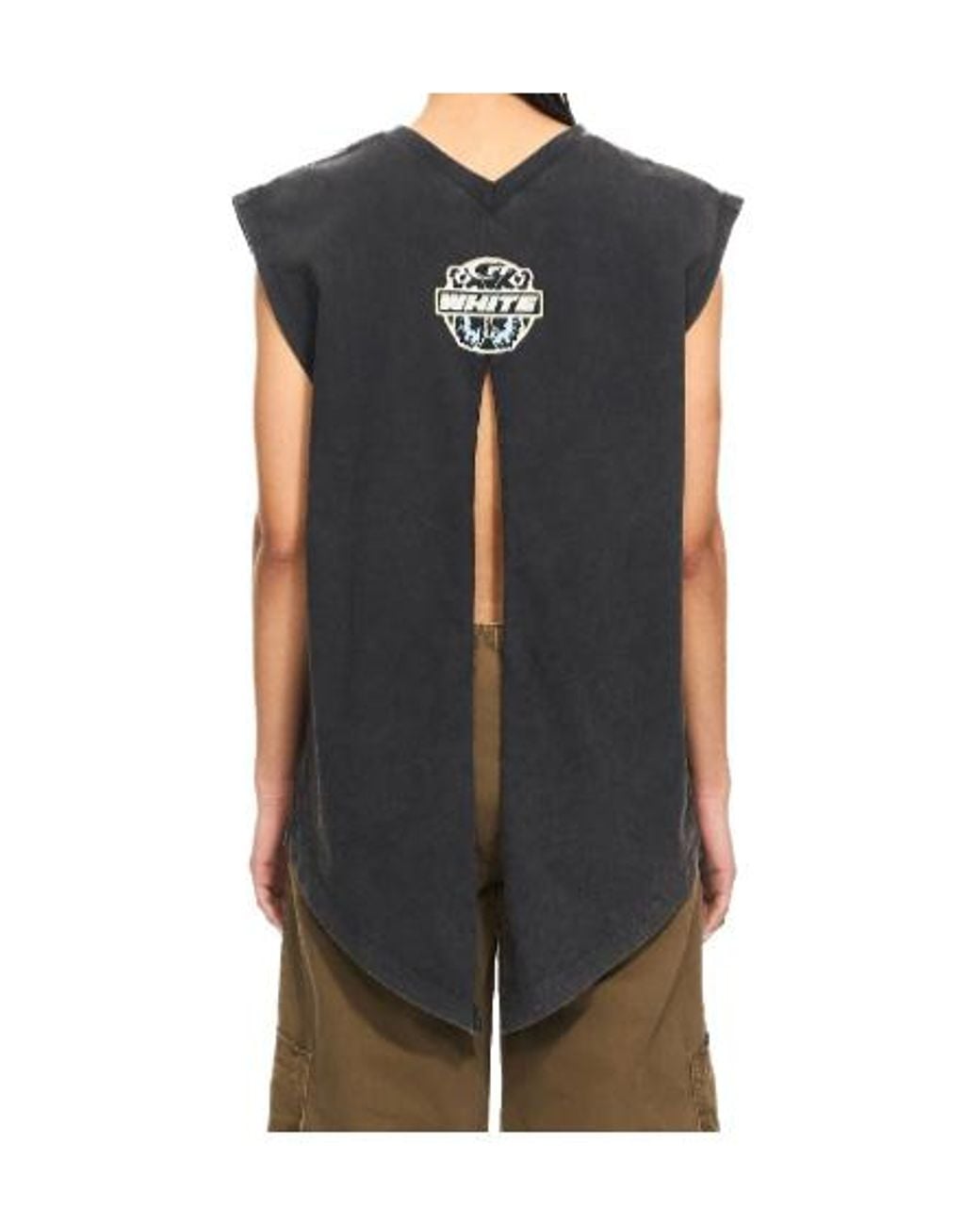 Off-White c/o Virgil Abloh Black Butterfly Patch Open Back Top
