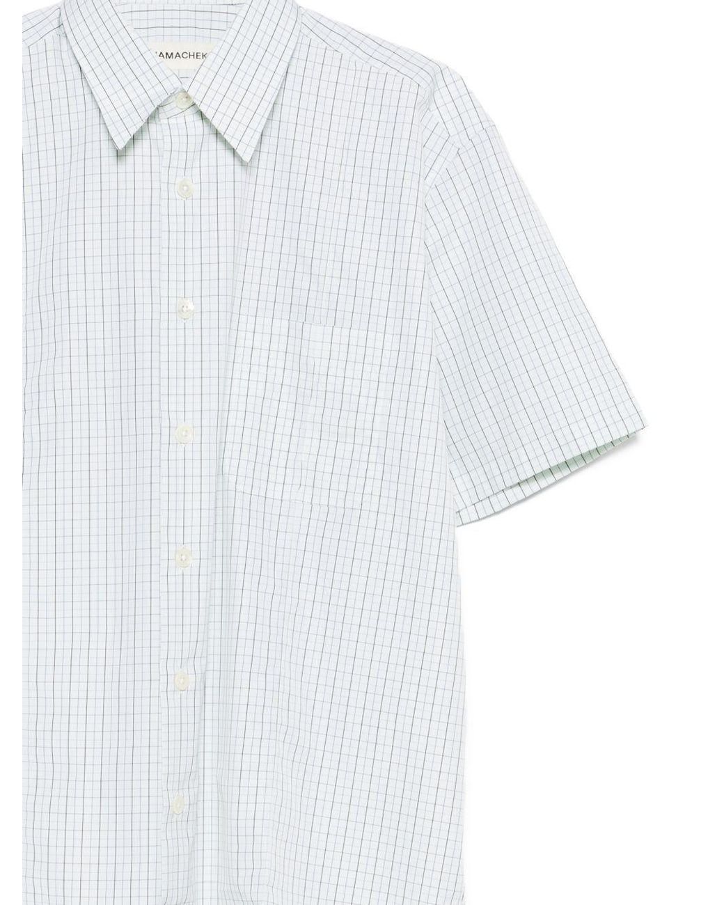 NAMACHEKO White Cordelia Checked Shirt for men