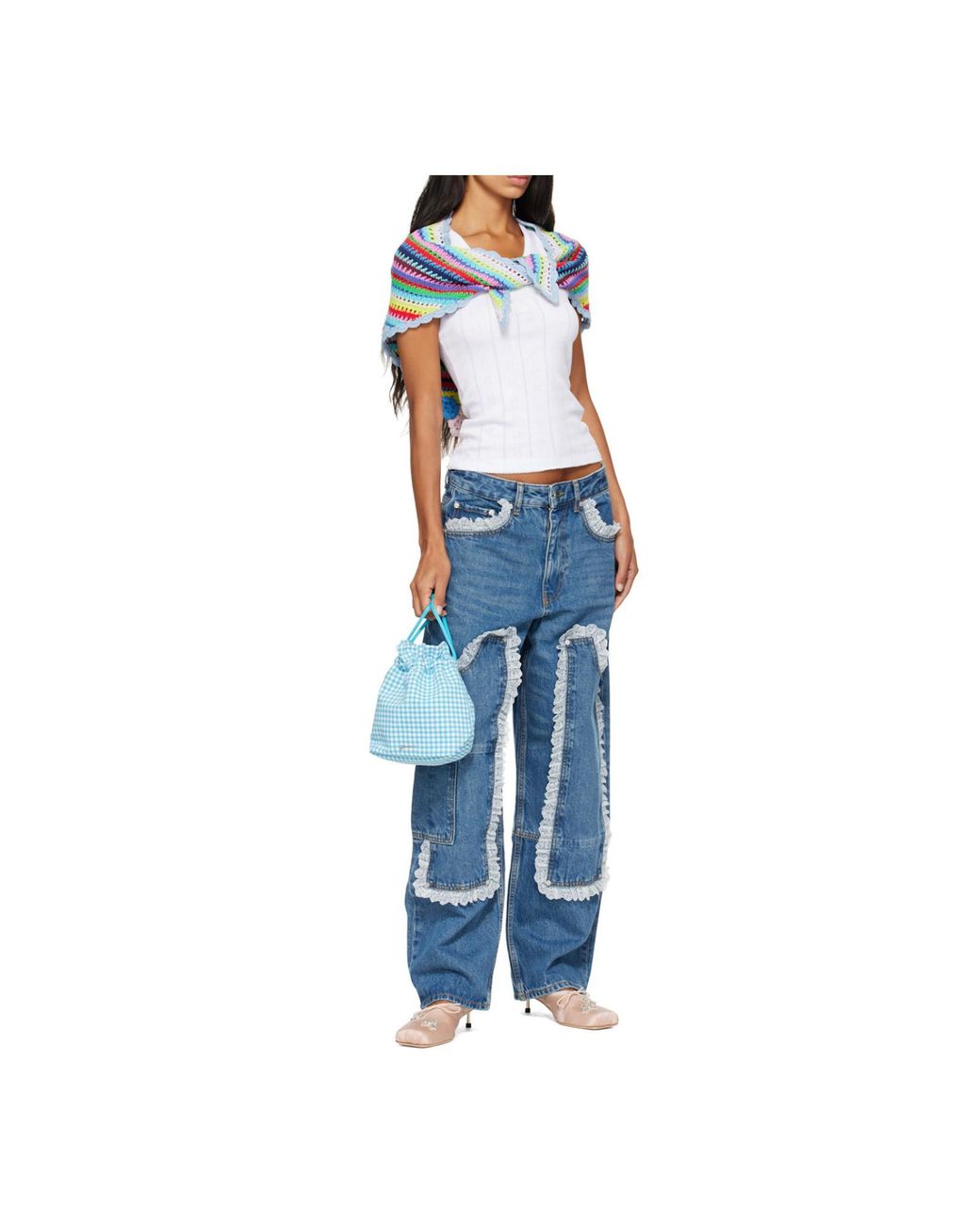 Ganni White Scarf
