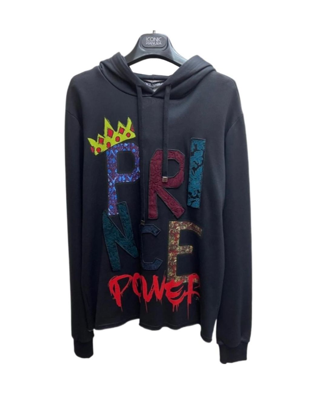 Dolce & Gabbana Blue Letter Patch Hooded Sweater for men
