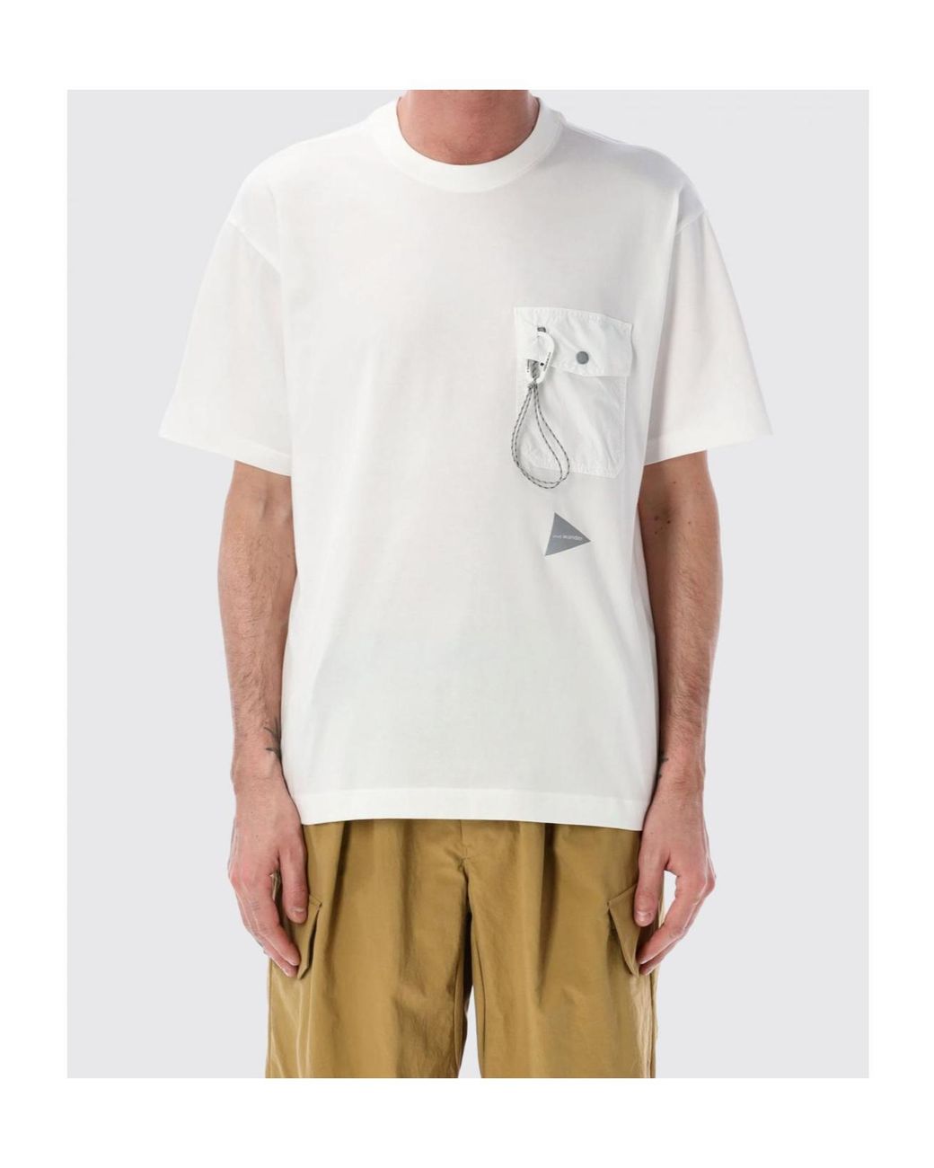 And Wander White Carabiner T-Shirt for men