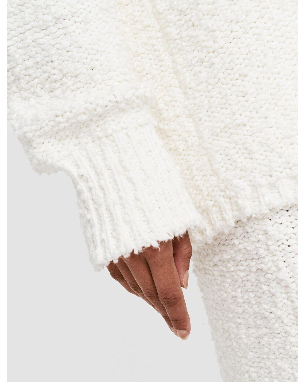 Joseph White Long Sleeved Polo Jumper
