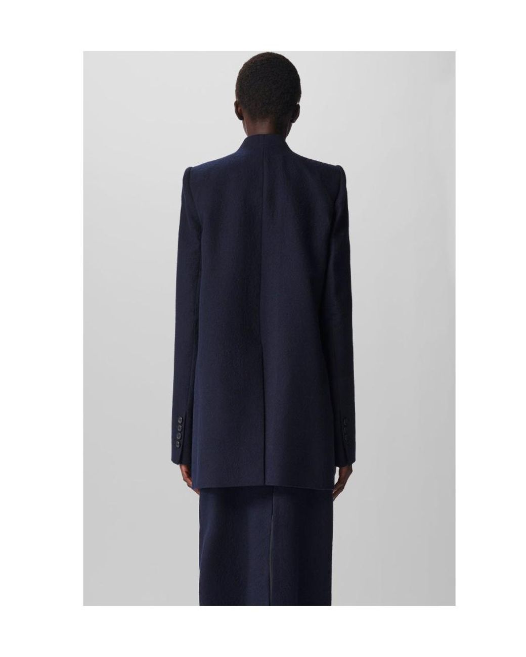 Ann Demeulemeester Blue Wool V-Neck Blazer