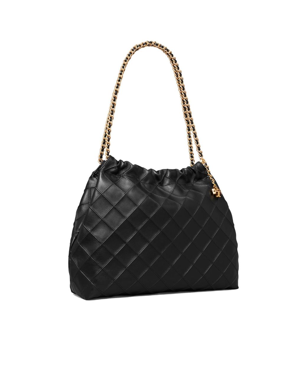 Tory Burch Black Fleming Drawstring Hobo Bag