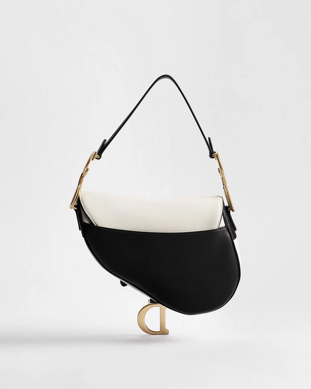 Dior White Saddle Bag With Strap