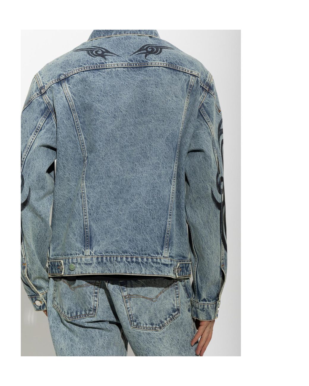 Vetements Blue Long-Sleeve Denim Jacket for men