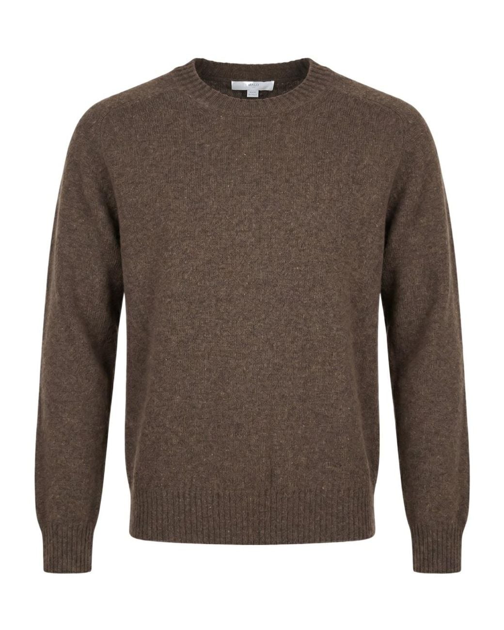 Malo Brown Cashmere Crew-Neck Sweater for men