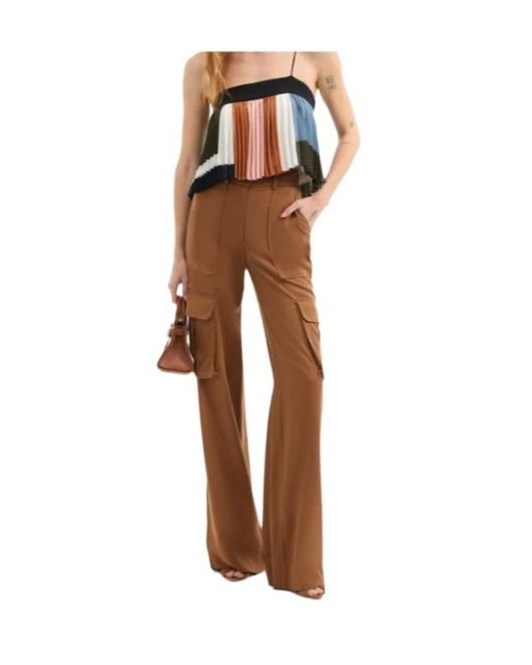 Veronica Beard Brown Wide Cargo Pants