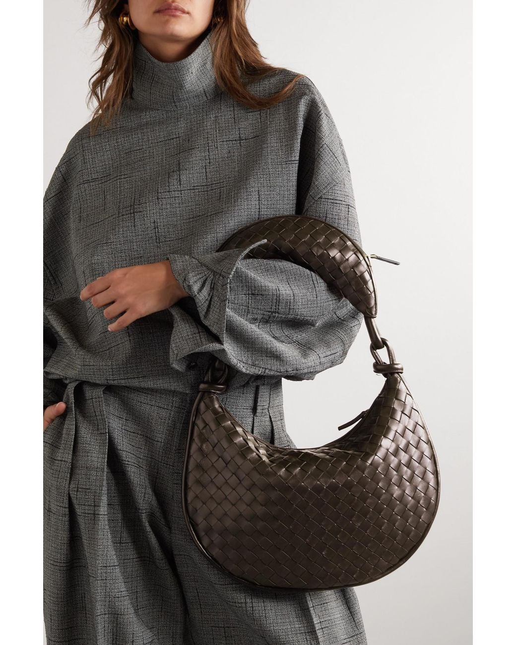 Bottega Veneta Brown Large Intrecciato Shoulder Bag