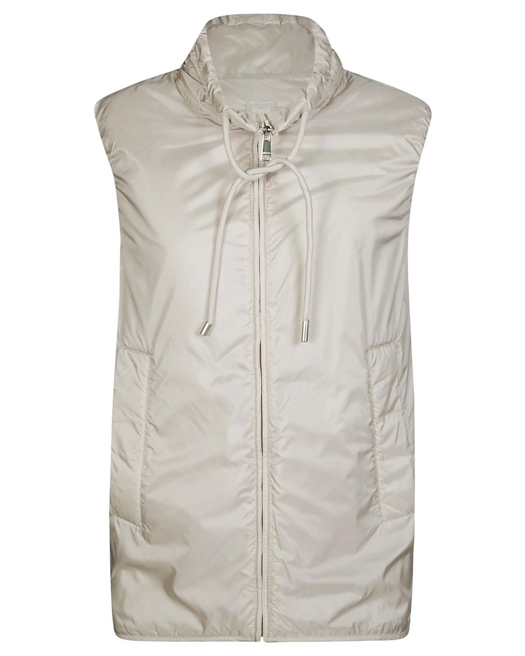 Weekend by Maxmara White Yoro Zip-Up Drawstring Gilet