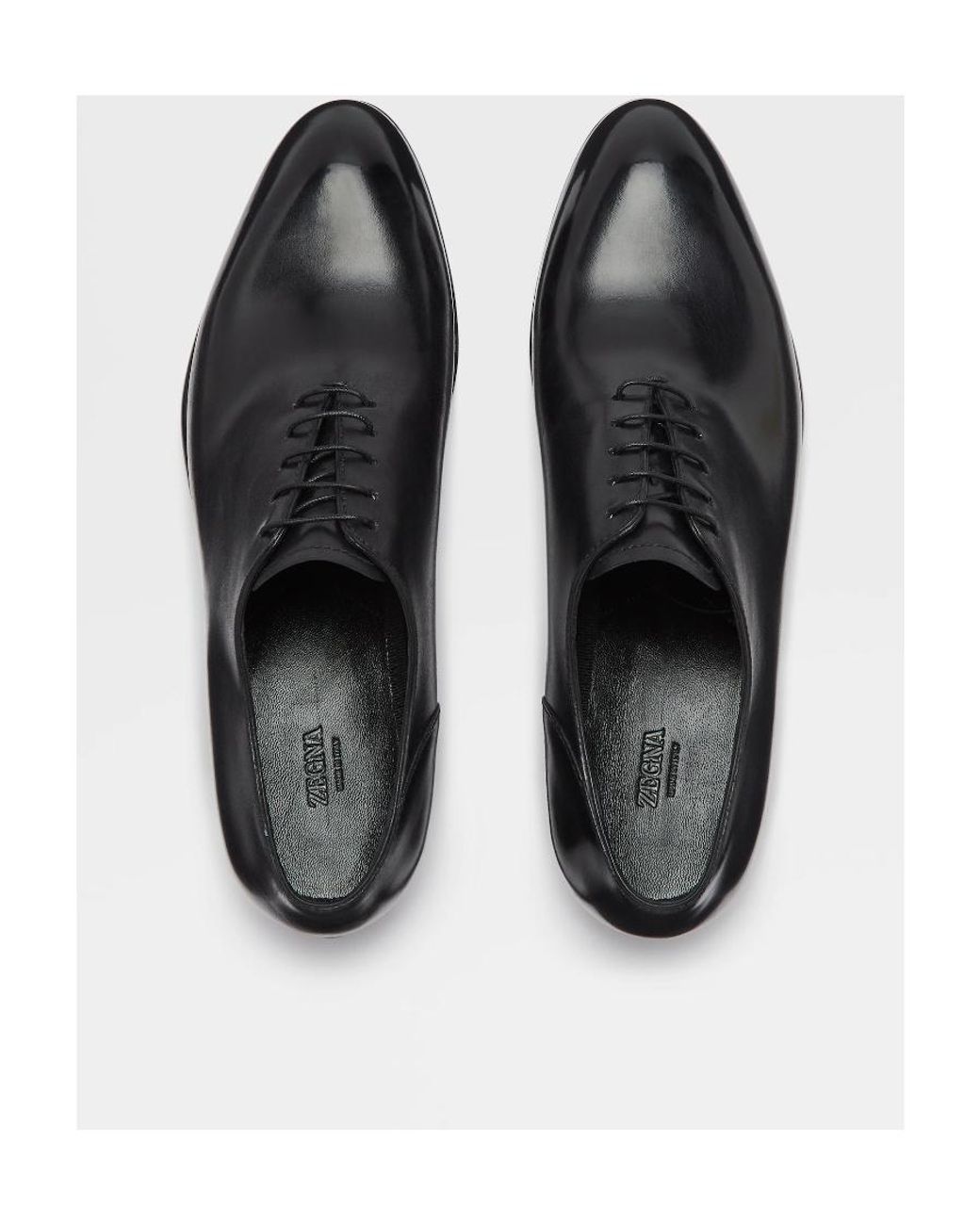 Zegna Black Vienna Evening Wholecut Oxford Shoes for men