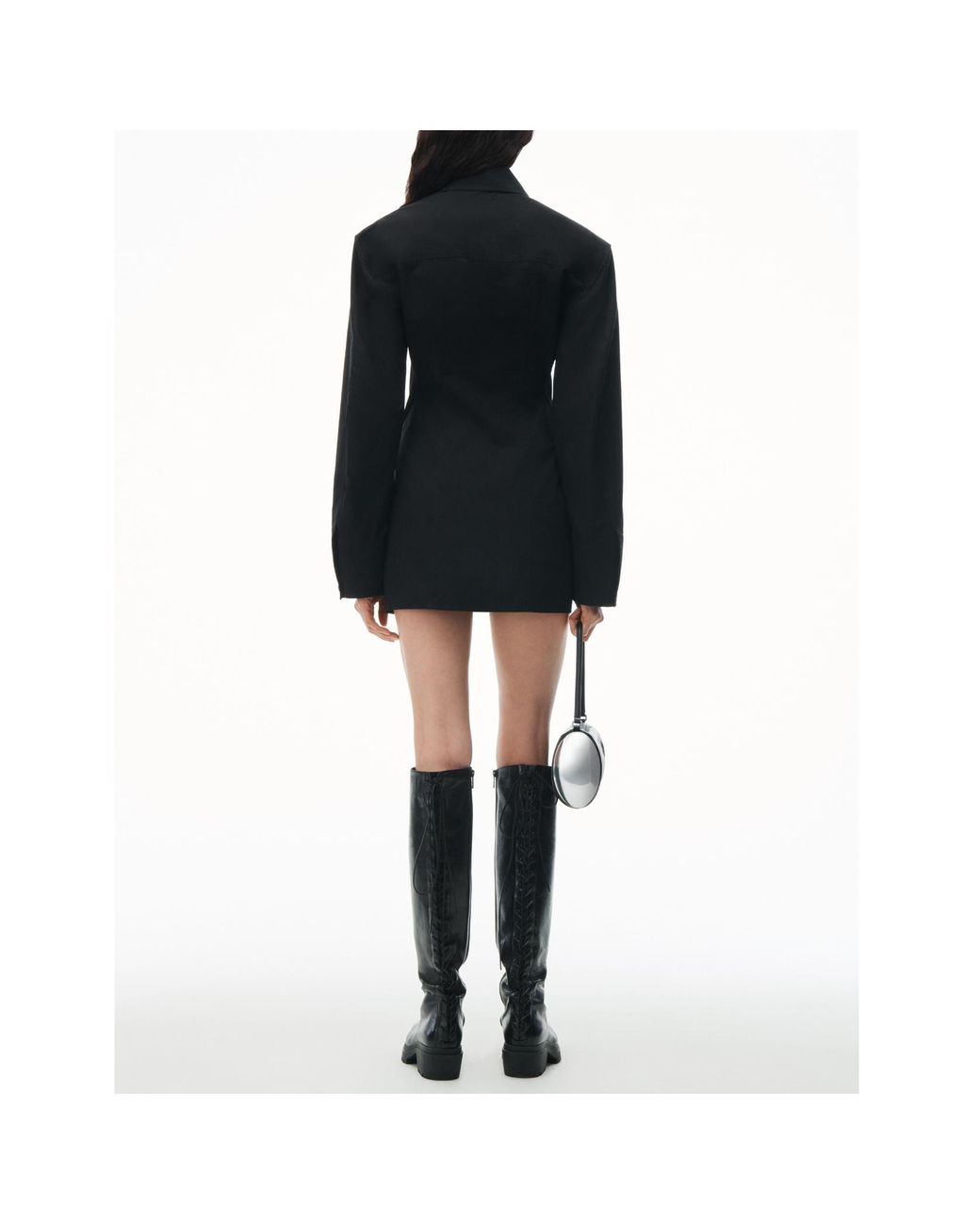 Alexander Wang Blue Boned Long-Sleeved Shirt Minidress