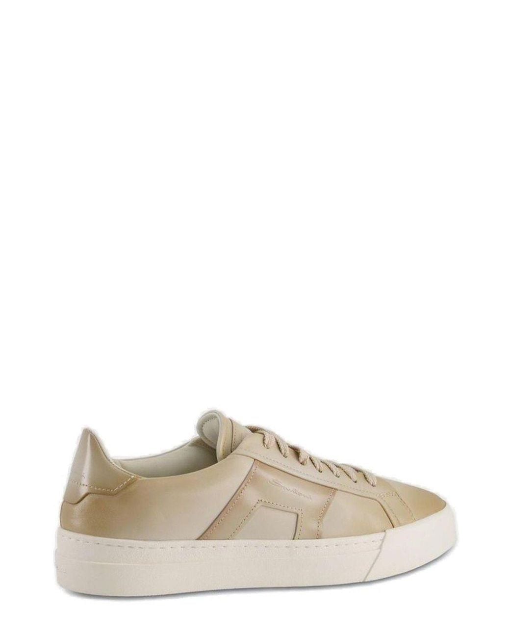 Santoni Brown Lace-Up Sneakers for men