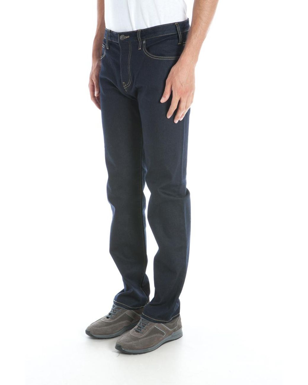 Armani Jeans Blue Logo Logo Denim Trousers for men