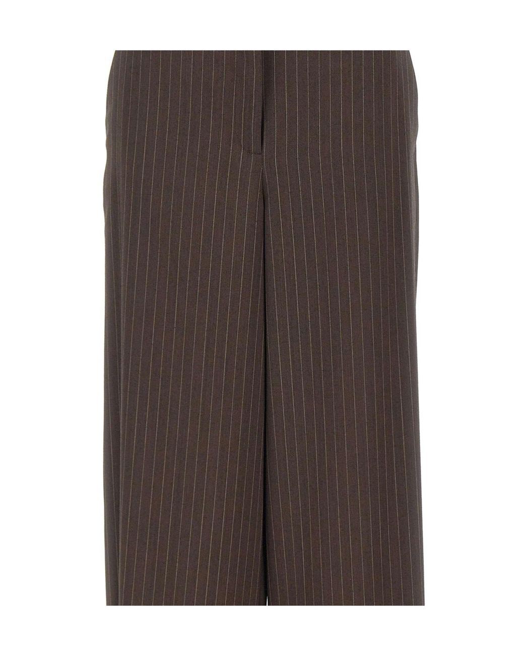 Marella Brown Maggio Pinstriped Palazzo Pants