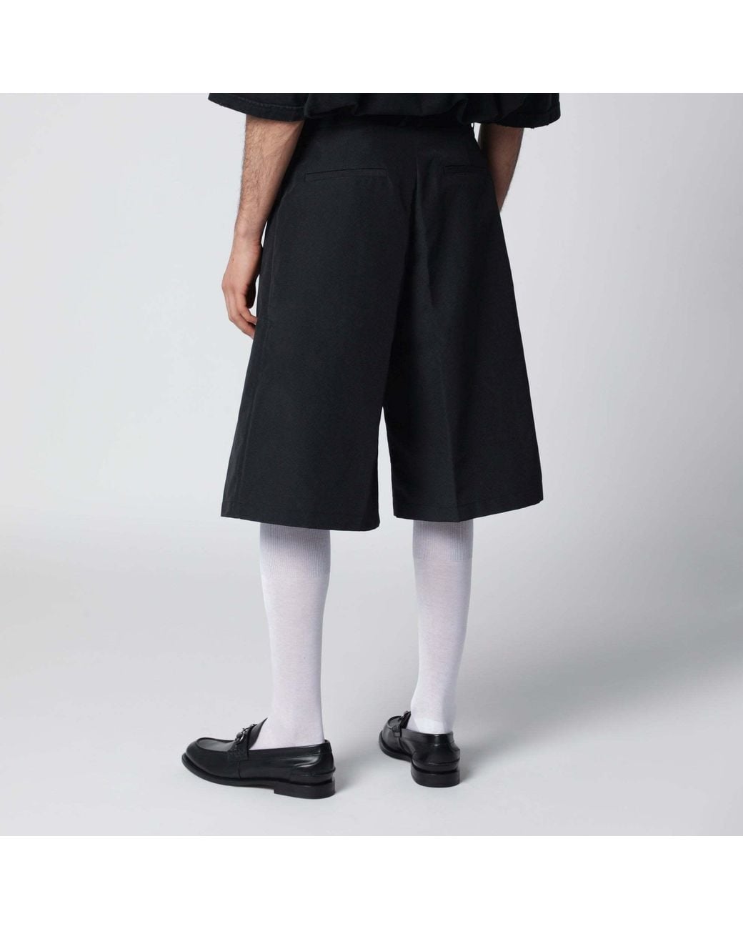 Willy Chavarria Black Chilango Pleated Shorts for men