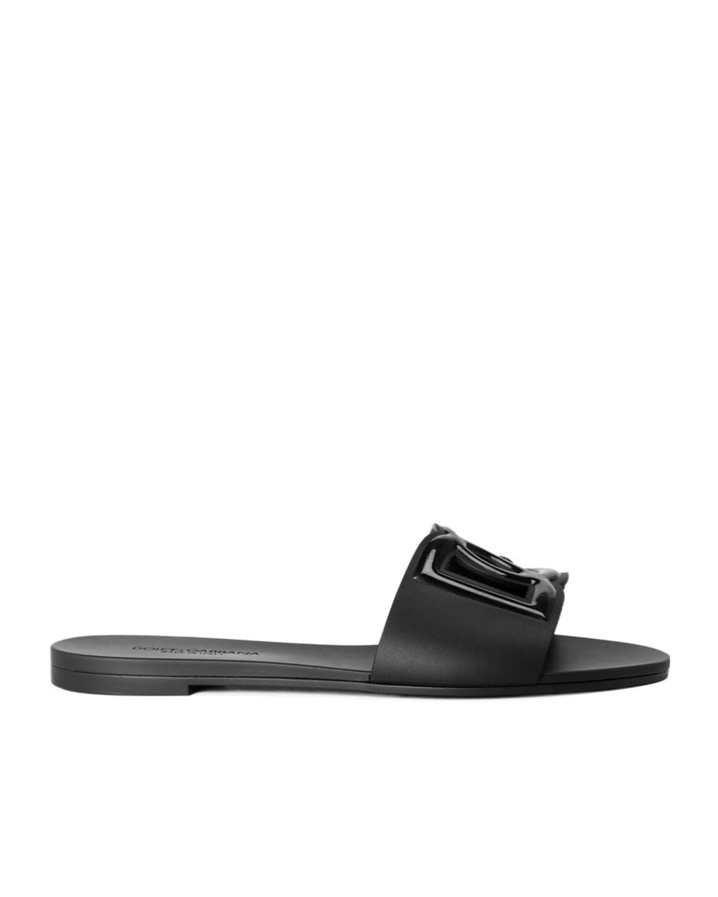 Dolce & Gabbana Black Slide Sandals