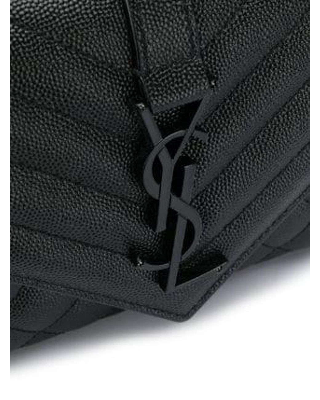 Saint Laurent Black Small Monogram Matelassé Envelope Crossbody Bag