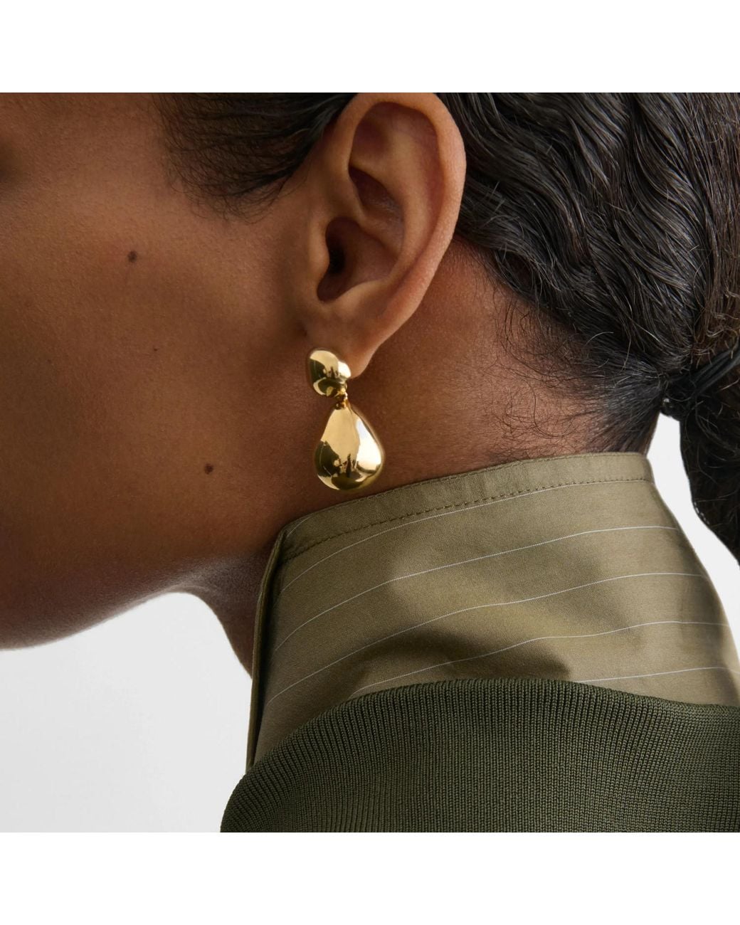 Phoebe Philo Metallic Double Ball Earrings