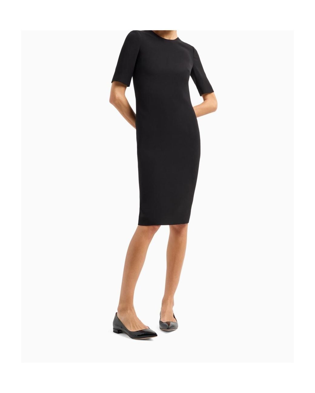 Giorgio Armani Black Short Sleeve Pencil Dress
