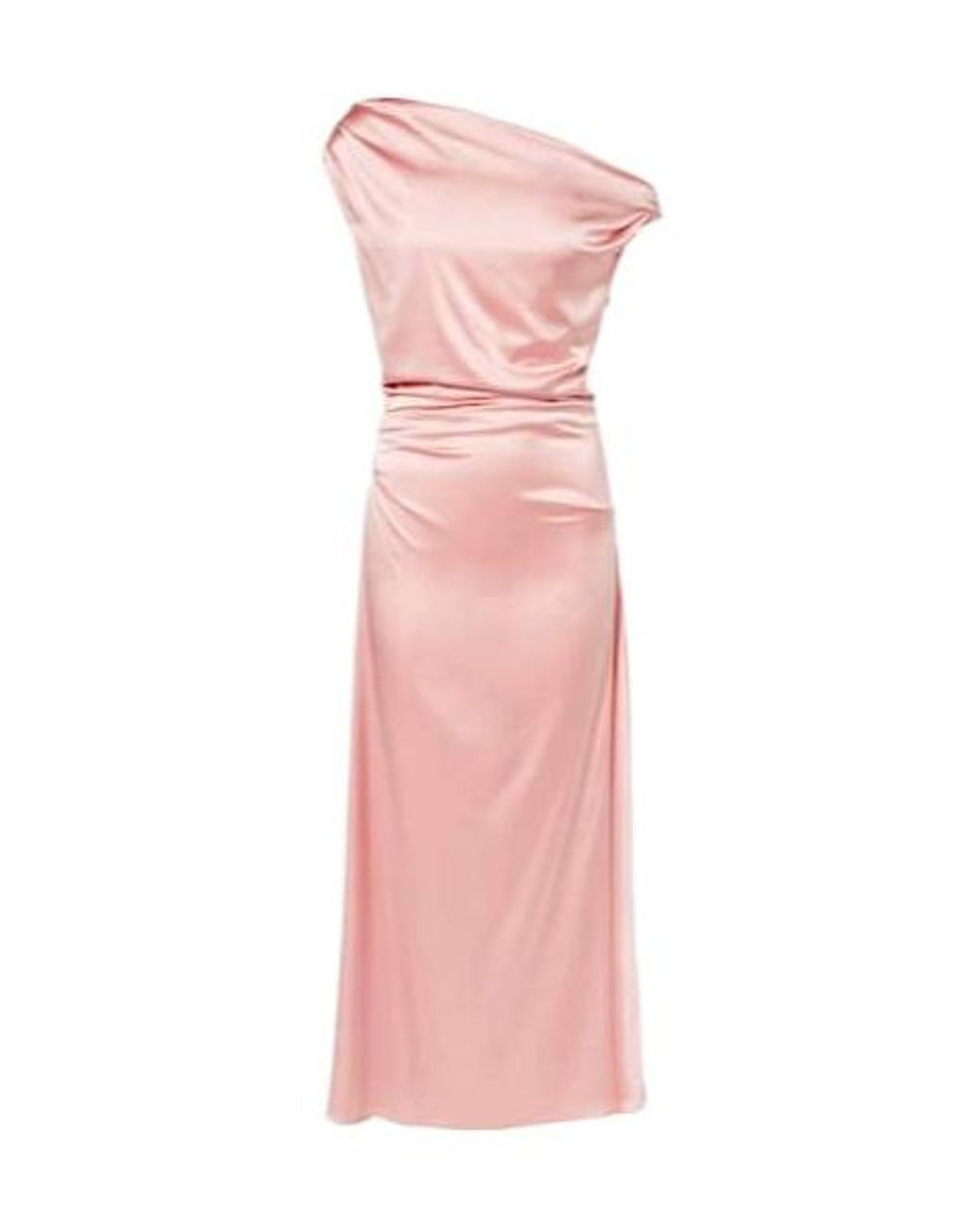 Staud Pink Elyse Silk-Blend Midi Dress