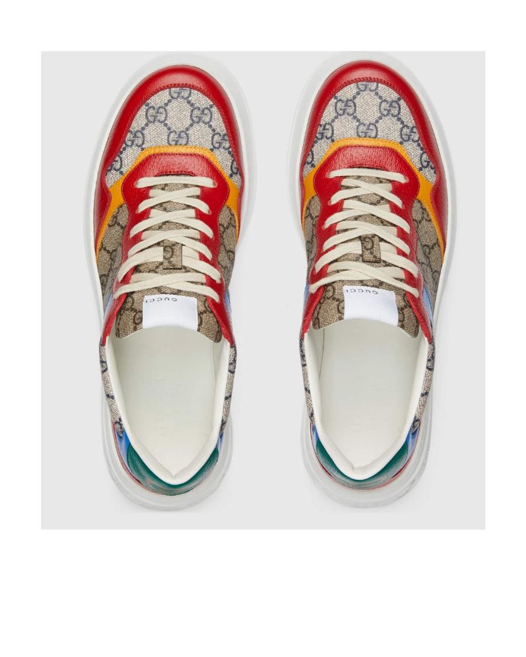 Gucci Blue Gg Panelled Lace-Up Sneakers for men