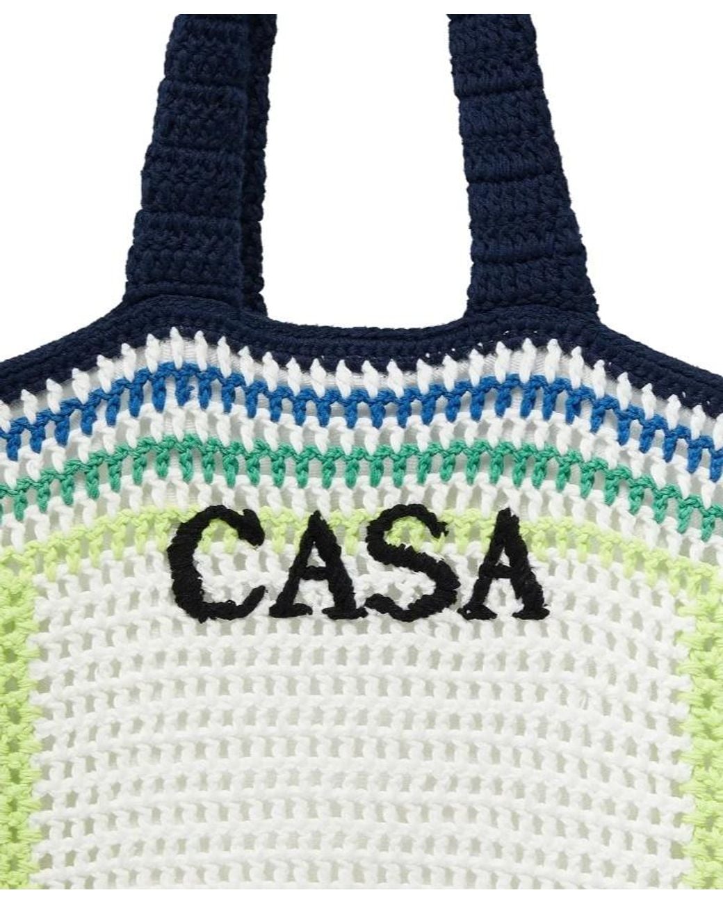 Casablanca Blue Stripe Crochet Shoulder Bag for men