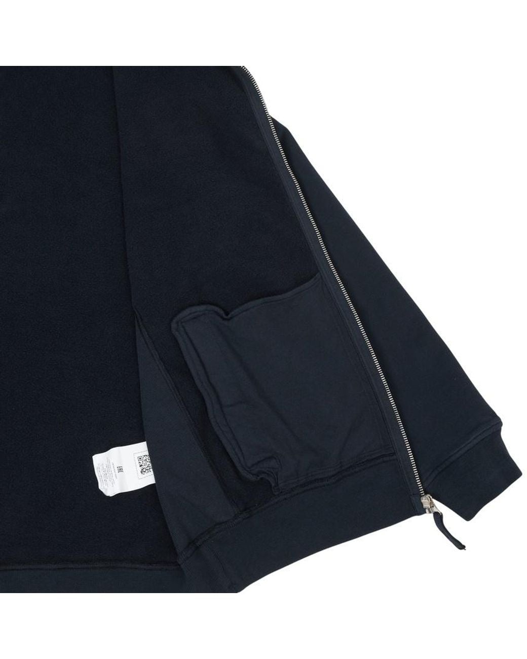 Stone Island Blue Zip-Up Compass Patch Hoodie for men