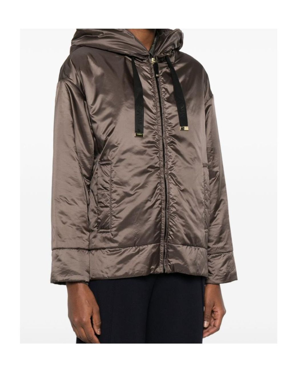 Max Mara Brown The Cube Daria Quilted Hooded Jacket