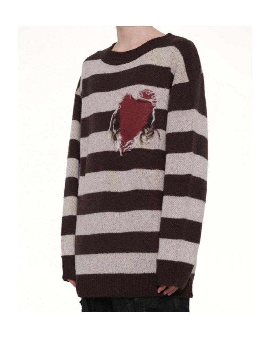 we11done Gray Striped Jumper for men
