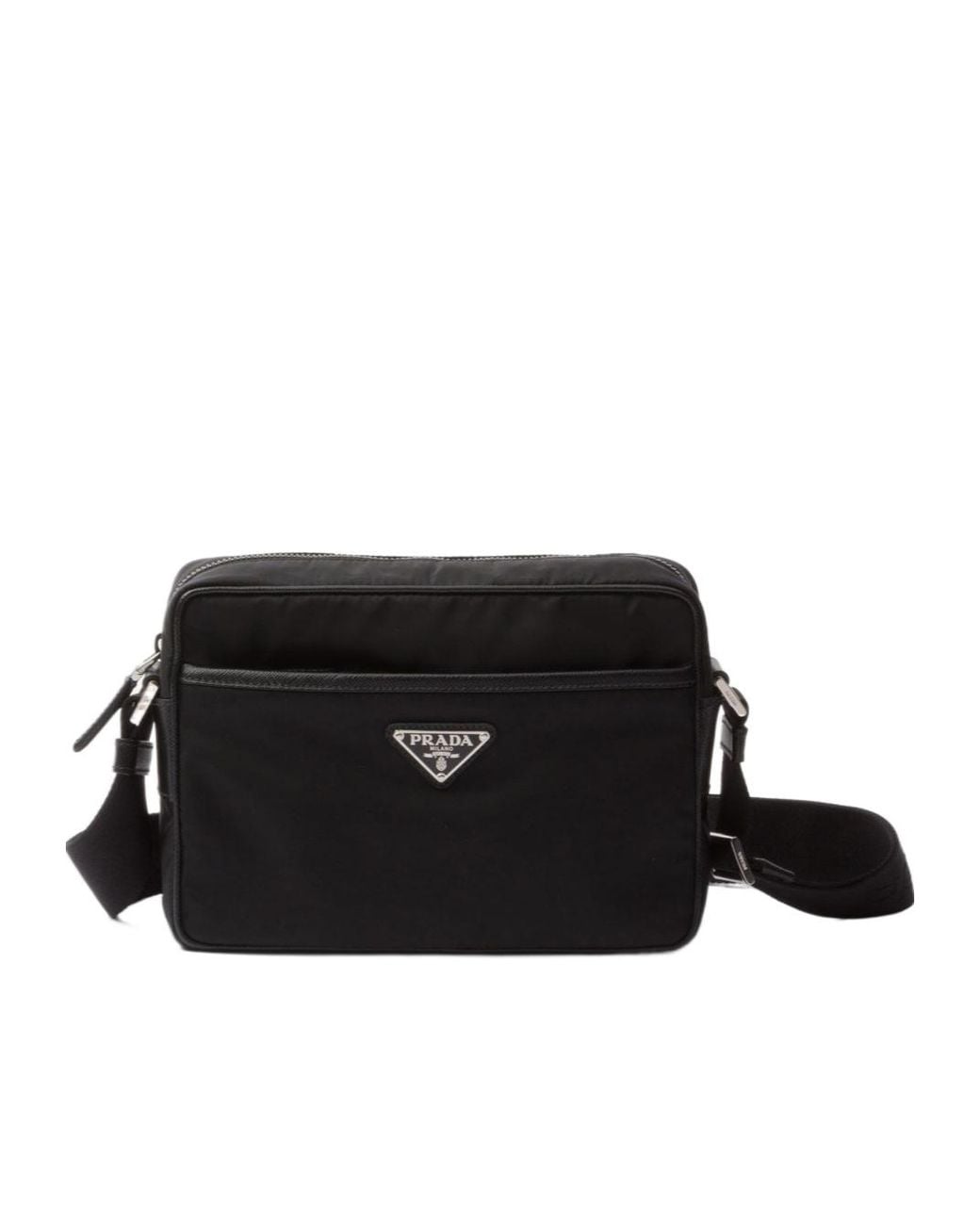 Prada Black Zippered Shoulder Bag for men