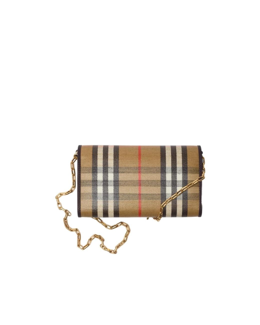 Burberry White Highlands Chain Strap Wallet