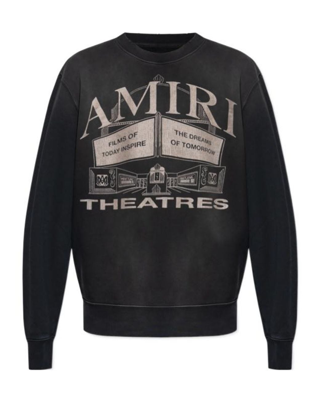 Amiri Gray Graphic Printed Crewneck Sweatshirt for men