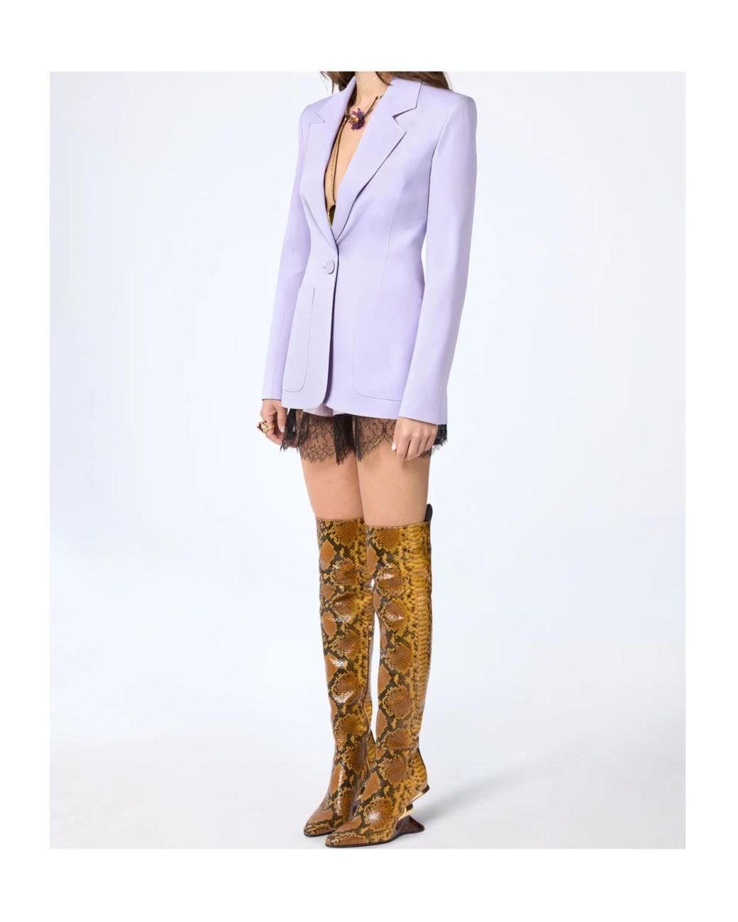 Nina Ricci Purple Crepe Satin Blazer