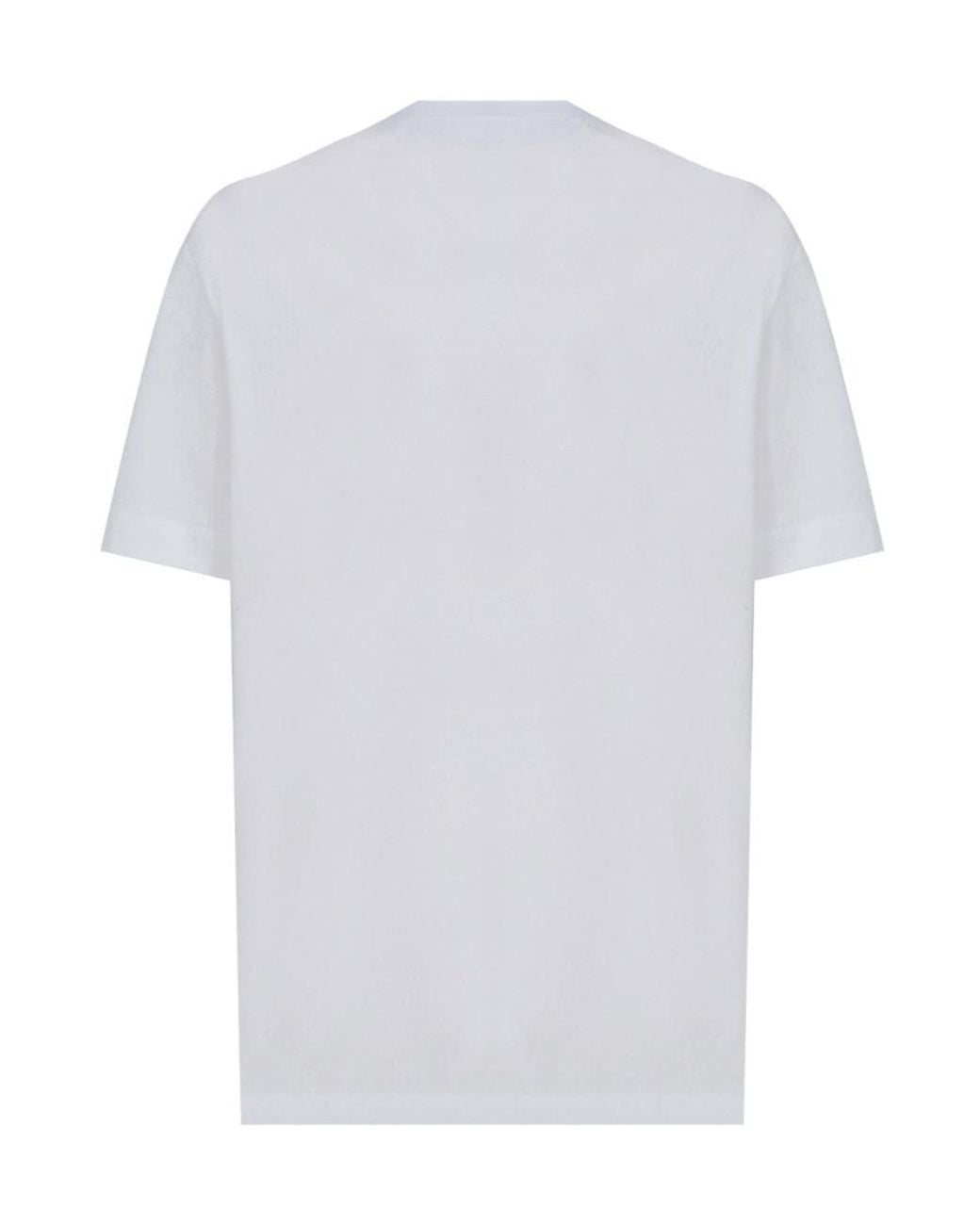 Moschino White Logo-Embroidered Cotton T-Shirt