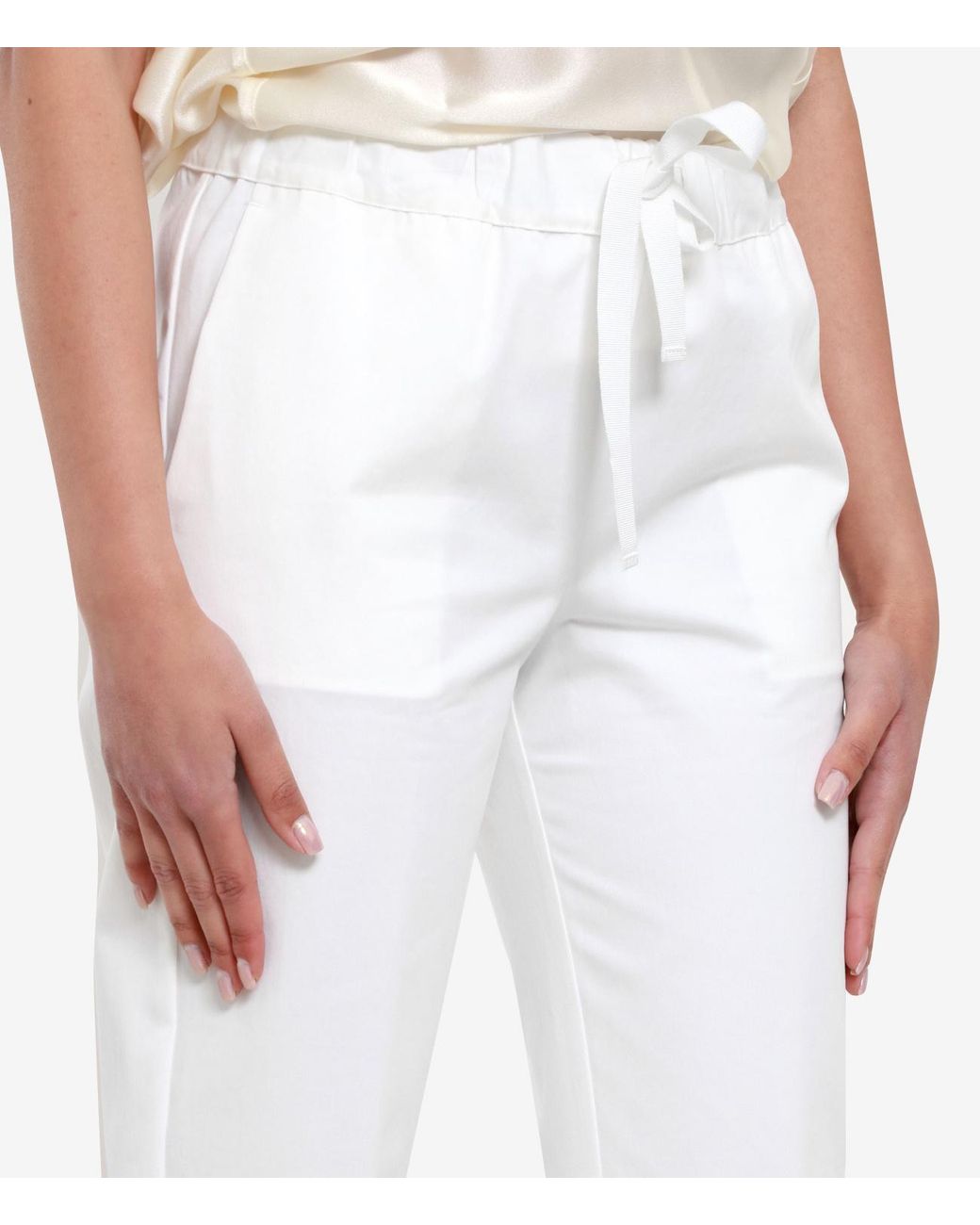 Semicouture White High Waist Casual Pants