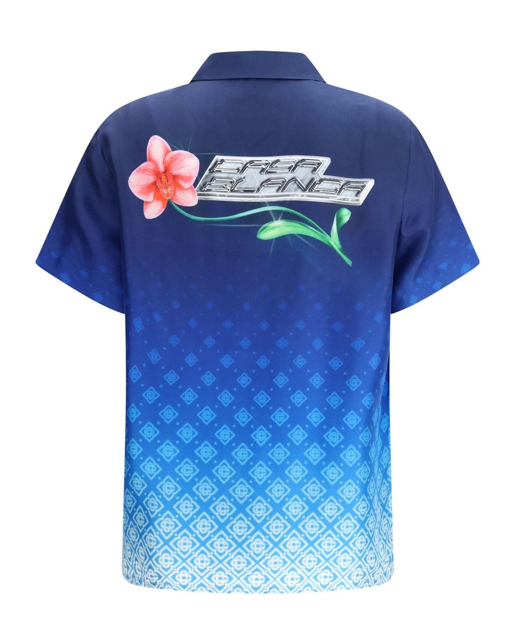 Casablanca Blue Tie-Dyed Short Sleeved Shirt