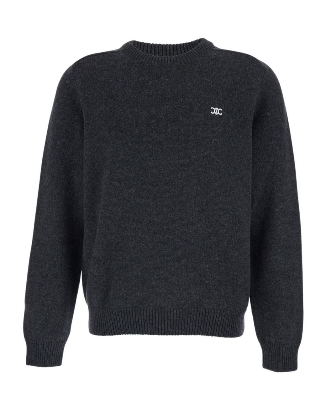 Céline Blue Triomphe Crew Neck Sweater for men