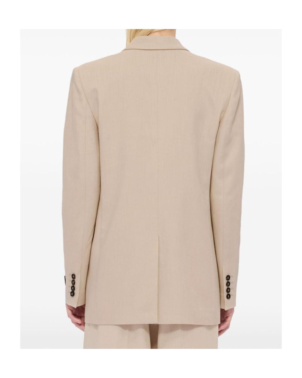 MSGM Natural Double-Breasted Blazer