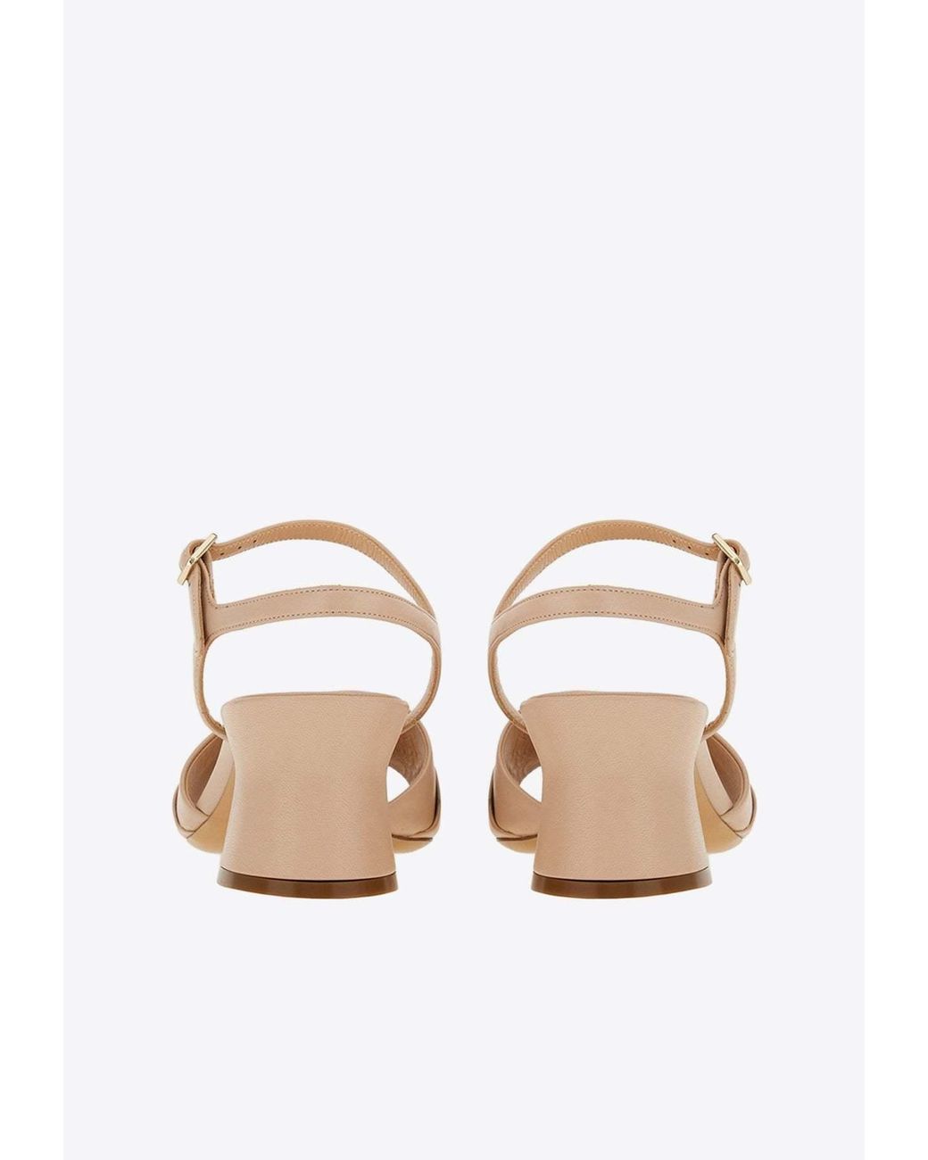 Ferragamo Natural Logo High-Heeled Sandals