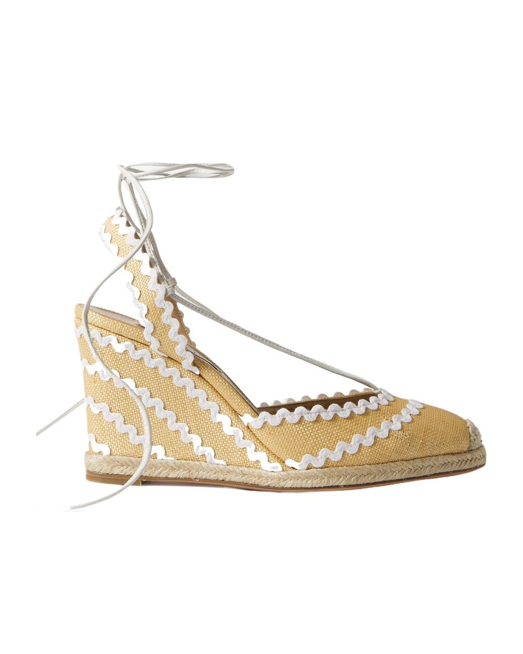Aquazzura Metallic Summer Straw Wedges