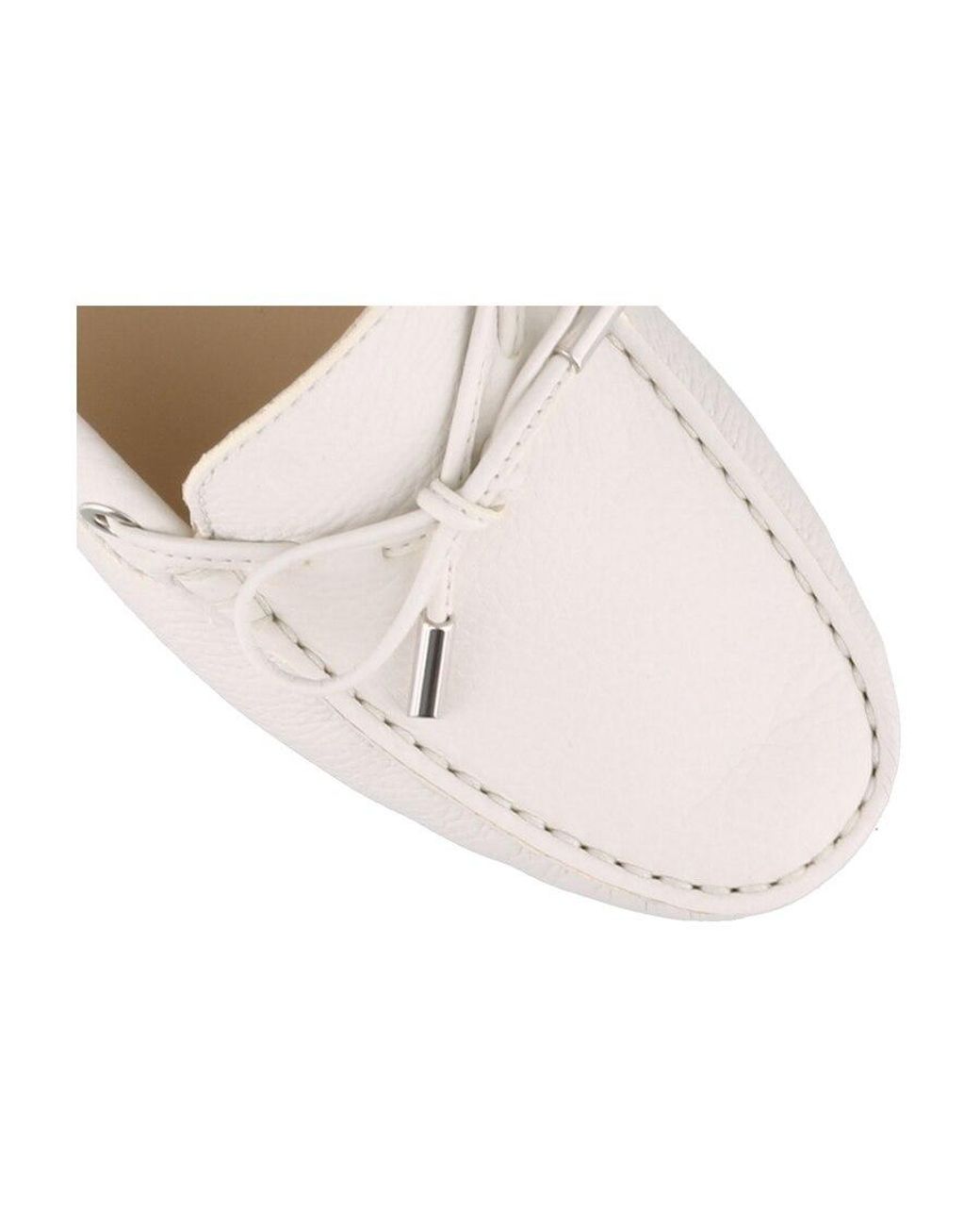Tod's White Gommino Slip-On Loafers