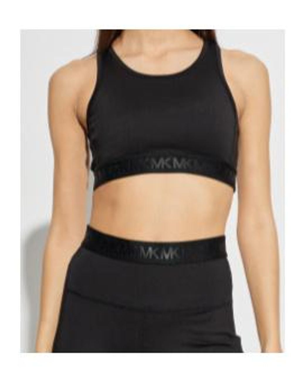 MICHAEL Michael Kors Black Logo Trim Sports Bra
