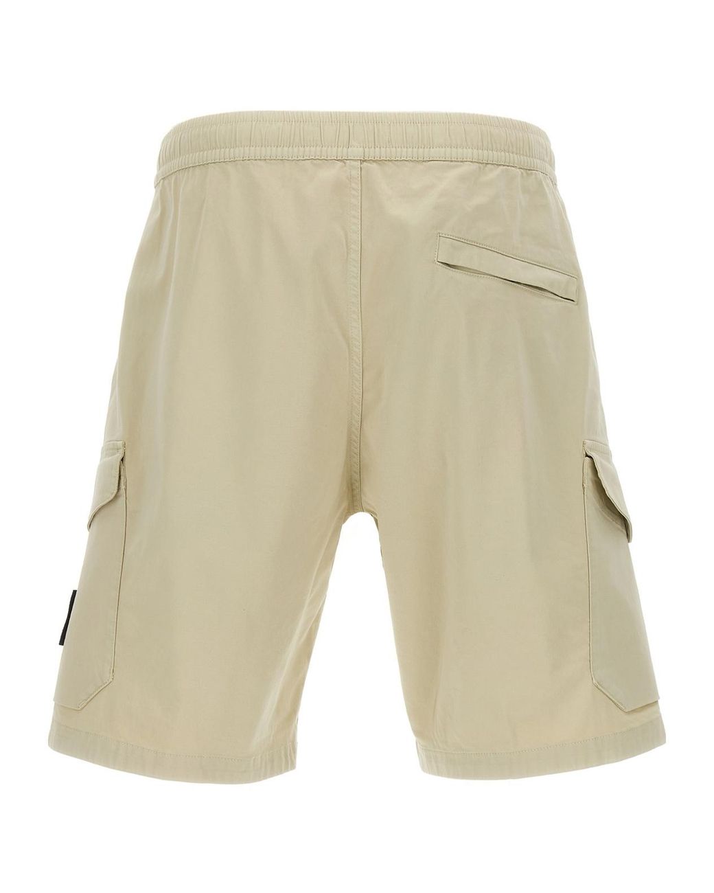Stone Island White Logo Badge Bermuda Shorts for men