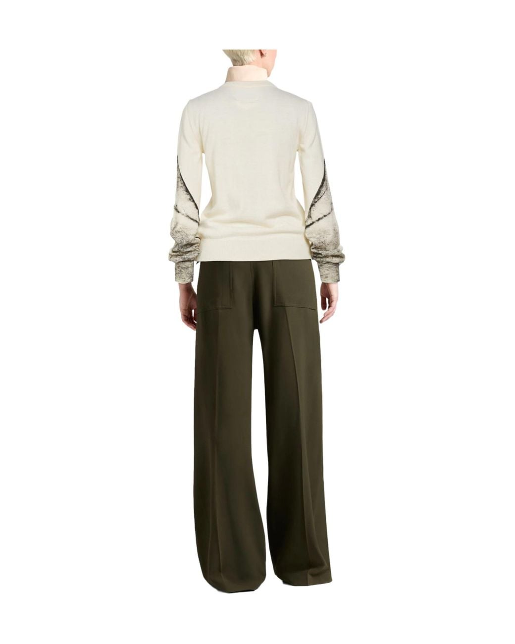 MM6 by Maison Margiela White Solid-Colored Knit Cardigan